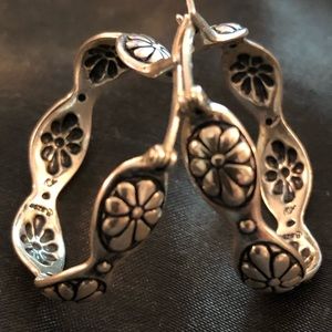 Carolyn Pollick Concho Motif Hoop Earrings